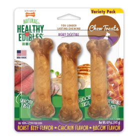 Nylabone Healthy Edibles AllNatural Long Lasting Chew Treats Variety Pack 3 count, 1ea/SMall/Regular  Up To 25 lb