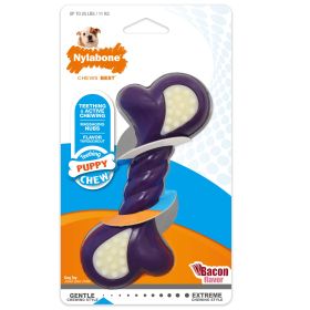 Nylabone Just for Puppies Double Action Bone Puppy Dog Teething Chew Toy Bacon, 1ea/SMall/Regular  Up To 25 Ibs. 1 ct