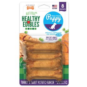 Nylabone Healthy Edibles AllNatural Long Lasting Puppy Chew Treats Turkey  Sweet Potato, 1ea/XS/Petite  Up To 15 Lbs. 8 ct