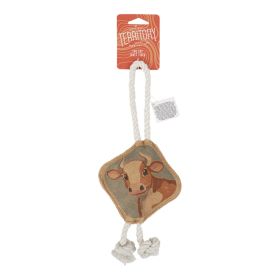 Territory Dog Natural Leather Color Cow Tug Toy 14in.
