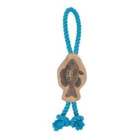 Tall Tails Dog Natural Leather Color Fish Tug Toy 12 Inches