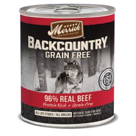 Merrick Dog Backcountry Grain Gree 96% Beef 12.7oz. (Case of 12)