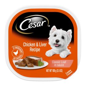 Cesar Classic Loaf in Sauce Adult Wet Dog Food Chicken & Liver 3.5oz 24pk