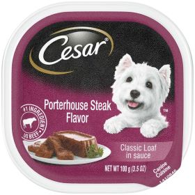 Cesar Classic Loaf in Sauce Adult Wet Dog Food Porterhouse Steak 3.5oz 24pk