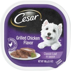 Cesar Classic Loaf in Sauce Adult Wet Dog Food Grilled Chicken 3.5oz 24pk