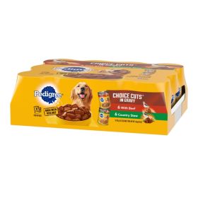 Pedigree Choice Cuts in Gravy Adult Wet Dog Food Variety Pack (Beef, Country Stew) 158.7oz 12pk