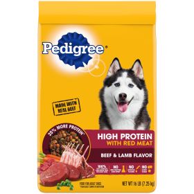 Pedigree High Protein Adult Dry Dog Food w/Red Meat Beef & Lamb 16lbs
