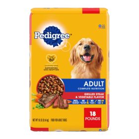 Pedigree Complete Nutrition Adult Dry Dog Food Grilled Steak & Vegetable 18lb
