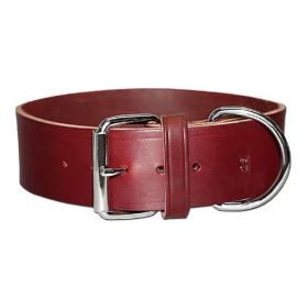 Omni Pet Latigo Leather 1 Ply Dog Collar Burgundy 2 x 27in.