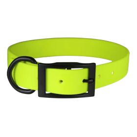 Omni Pet Zeta Biothane Dog Collar with Blk Hardware Neon Yellow 3/4 x 16in.