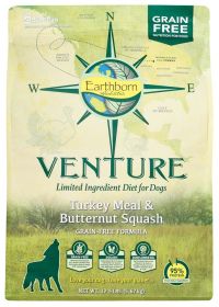 Earthborn Holistic Venture L.I.D. Grain Free Dry Dog Food Turkey & Butternut Squash 12.5lb