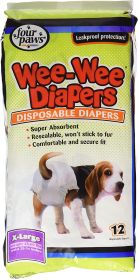 Four Paws WeeWee Disposable Dog Diapers 1ea/Large 12 ct
