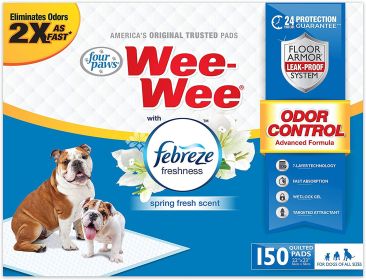 Four Paws WeeWee Odor Control Dog Training Pads with Febreze Freshness 1ea/22 in X 23 in 100 ct