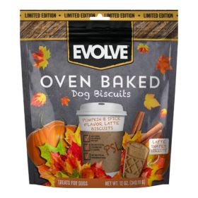 Trumph  Evolve Oven Baked Latte Dog Biscuits Pumpkin Spice 12oz.