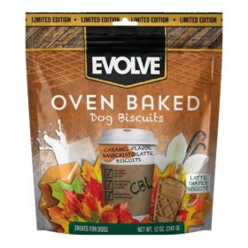 Trumph  Evolve Oven Baked Latte Dog Biscuits Caramel 12oz.