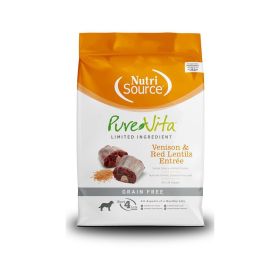 NutriSource PureVita LID Grain Free Dry Dog Food Venison & Red Lentils EntrÃ©e 15lb