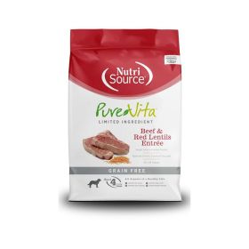 NutriSource PureVita LID Grain Free Dry Dog Food Beef & Red Lentils EntrÃ©e 25lb
