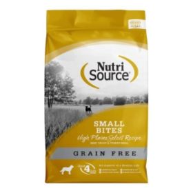 NutriSource Select Recipe Small Bites Grain Free Dry Dog Food High Plains Select 12lb
