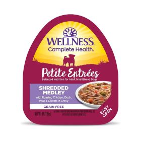 Wellness Complete Health Petite EntrÃ©es Shredded Medly Roast Chicken Duck Peas Carrot 3oz. (Case of 12)
