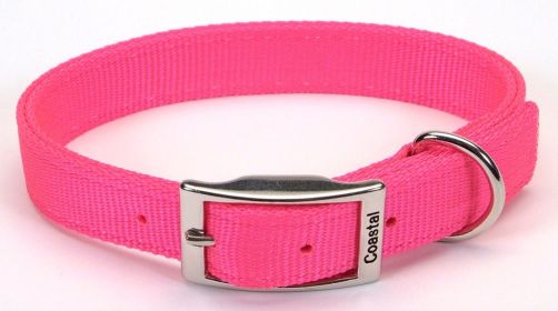 Coastal Double-Ply Nylon Dog Collar Neon Pink 1ea/1 In X 20 in