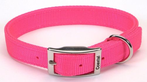 Coastal Double-Ply Nylon Dog Collar Neon Pink 1ea/1 In X 24 in