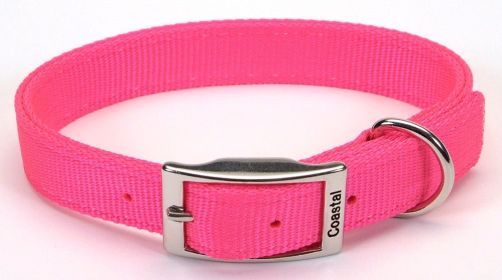 Coastal Double-Ply Nylon Dog Collar Neon Pink 1ea/1 In X 26 in