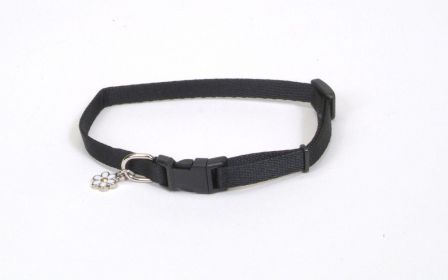 Lil Pals Adjustable Nylon Dog Collar Black 1ea/5/16 In X 6-8 in
