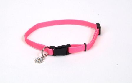 Lil Pals Adjustable Nylon Dog Collar Neon Pink 1ea/5/16 In X 6-8 in