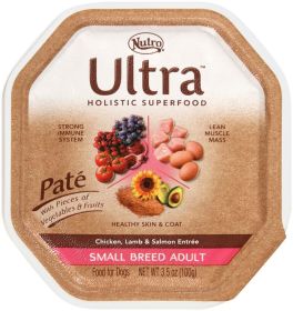 Nutro Products Ultra Grain Free PatÃ© Adult Wet Dog Food Trio of Proteins from Chicken, Lamb & Whitefish PatÃ© w/Superfoods 3.5oz 24pk