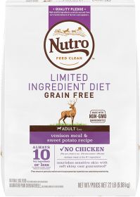 Nutro Products Limited Ingredient Diet Adult Dry Dog Food Venison & Sweet Potato 22lb