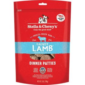 Stella And Chewys Freeze Dried Dandy Lamb Dinner Patties Raw Dog Food 25 oz.