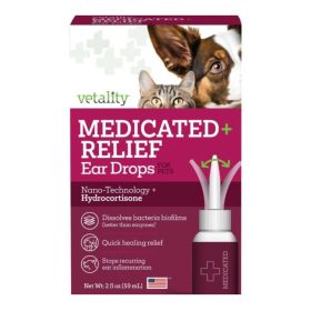 Vetality Medicated Relief Ear Drops For Pets  2oz.