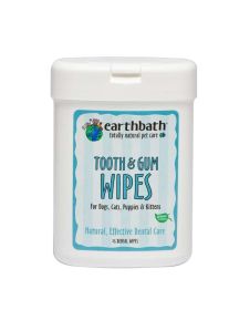 Earthbath Tooth & Gum Wipes for Dogs, Cats, Puppies, & Kittens 1ea/25 ct
