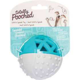 Messy Mutts Totally Dog Catch N Squeak Ball Grey Teal