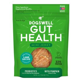 Dogswell Dog Gut Health Mini Jerky Grain Free Lamb 4oz.