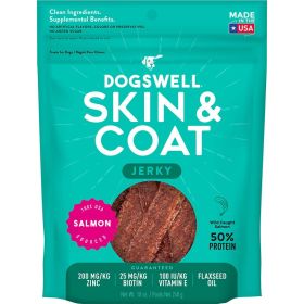 Dogswell Jerky Skin and Coat Grain-Free Salmon 10oz.