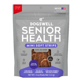 Dogswell Dog Lifestage Senior Treat Jerky Soft Strip Duck 4Oz