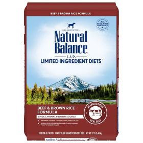 Natural Balance Pet Foods Limited Ingredient Dry Dog Food Beef & Brown Rice 12lb