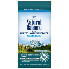 Natural Balance Pet Foods Limited Ingredient Puppy Dry Dog Food Chicken & Brown Rice 4lb
