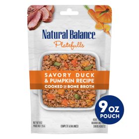 Natural Balance Pet Foods Original Ultra Platefulls Wet Dog Food Pouch Savory Duck & Pumpkin Recipe 9oz