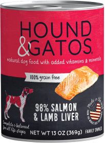 Hound And Gatos Dog Grain Free Salmon And Lamb Liver 13oz. (Case of 12)