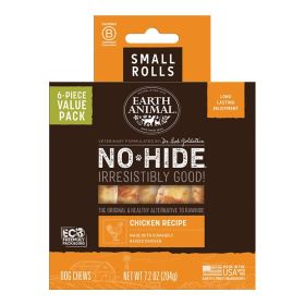 EARTH ANIMAL DOG NO-HIDE CHICKEN ROLLS SMALL VALUE 6 PACK