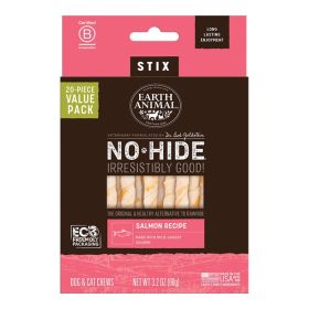 EARTH ANIMAL DOG NO-HIDE STIX SALMON VALUE 20 PACK