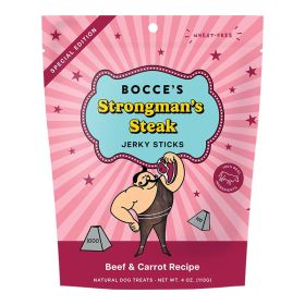 Bocce's Bakery Dog Jerky Sticks Strongman's Steak 4oz