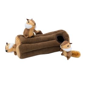 ZippyPaws Zippy Burrow Dog Toy Chipmunks Log, 1ea/XL