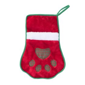 Zippypaws Holiday Stocking Paw Red/Green Medium