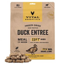 Vital Essentials Dog Freeze-Dried Raw Grain Free Duck Entree & Mixer Soft Nibs 14oz.