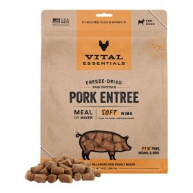 Vital Essentials Dog Freeze-Dried Raw Grain Free Pork Entree & Mixer Soft Nibs 14oz.