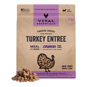 Vital Essentials Dog Freeze-Dried Raw Grain Free Turkey Entree & Mixer Crunchy Mini Nibs 3 Lbs