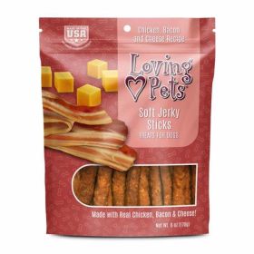 Loving Pets Soft Jerky Sticks Dog Treat Chicken, Bacon  Cheese, 1ea/6 oz